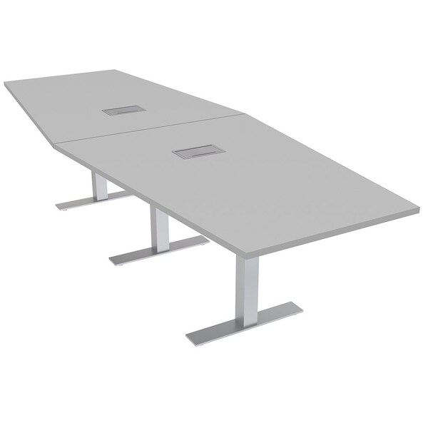 45 in W, 144 in L, 29 in H, Engineered Wood Top, Grey